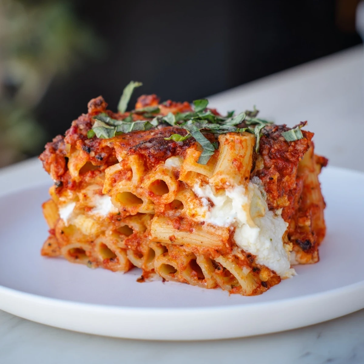 One-Dish Baked Ziti Cheeses