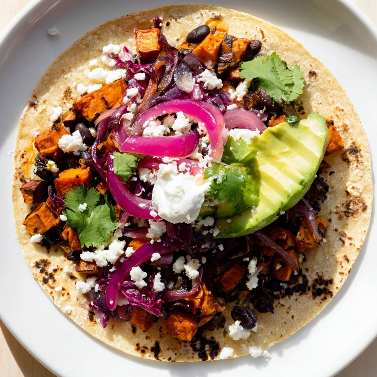 These flavorful quick sweet potato and black bean tacos feature roasted sweet potato, perfect for a fast weeknight dinner.