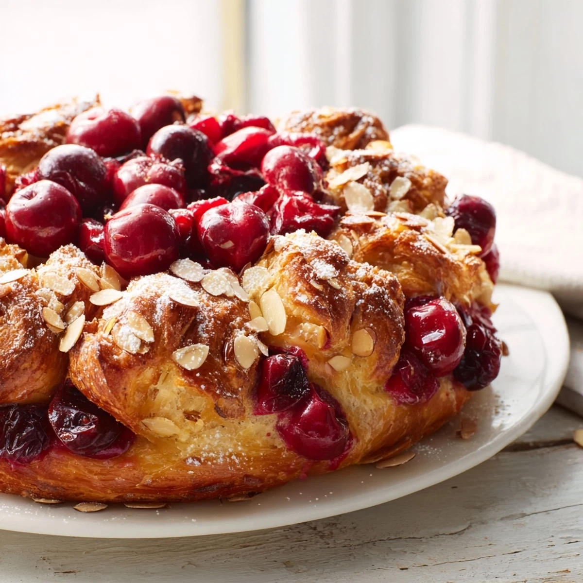 This Rustic Cherry and Vanilla Almond Galette has a delicious aroma, with a crisp golden almond crust.