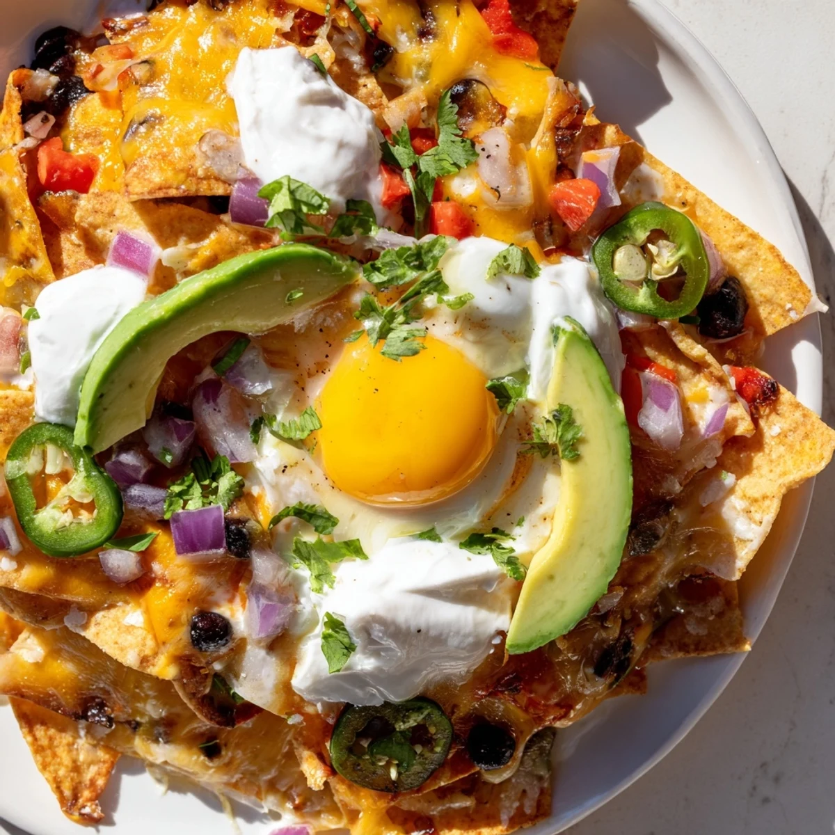 Egg Topped Breakfast Nachos