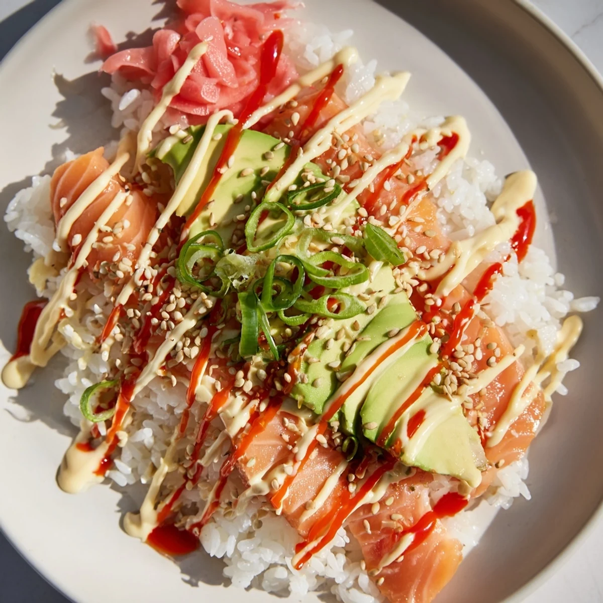 Flaky salmon and savory rice form this delicious Classic Salmon Rice bowl with fresh avocado.