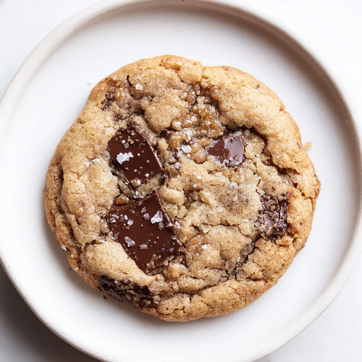 Golden, chewy Miso Brown Butter Cookies, studded with chocolate and sprinkled with sea salt.