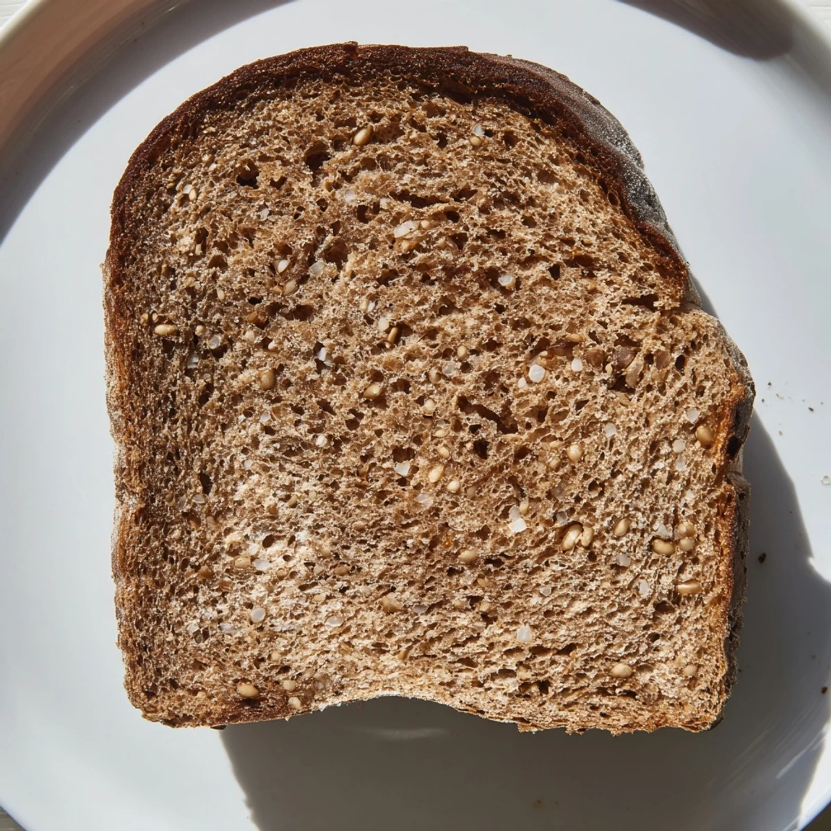 Warm Latvian Rupjmaize bread, its crust dark and crisp from the oven, ready to enjoy.