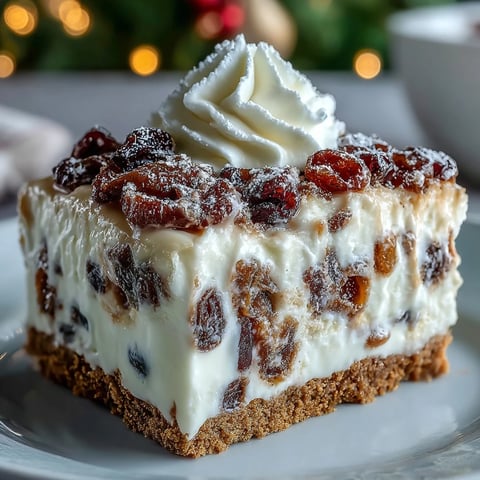 Freshly baked Christmas Cheesecake Slab with creamy, spiced filling and a golden biscuit crust, dusted with powdered sugar.