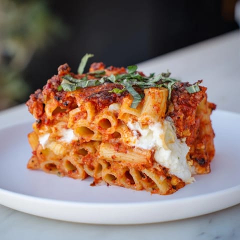 One-Dish Baked Ziti Cheeses