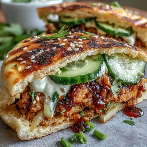 Korean Turkey Stuffed Naan Pockets