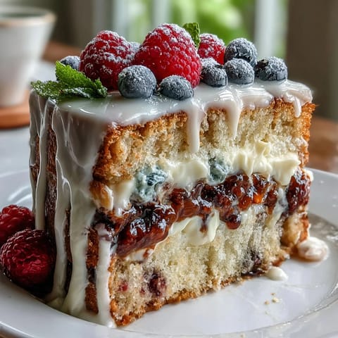 Bright Spring Birthday Sheet Cake with Lemon Curd Filling and Whipped Cream Frosting