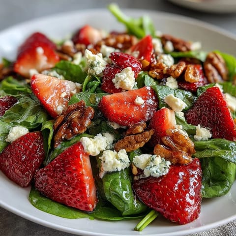 Spring Dinner Party Strawberry Arugula Salad with Balsamic Glaze