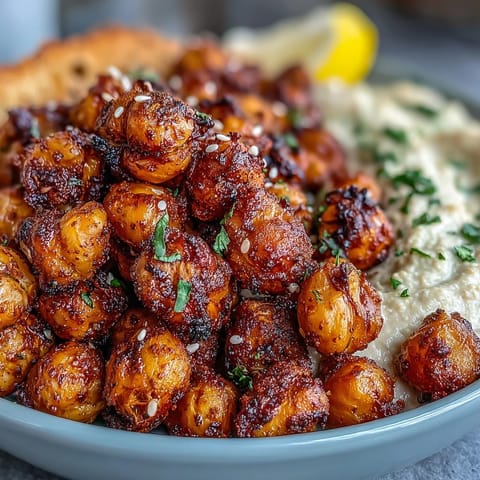 Spiced, crispy chickpeas top vibrant grilled vegetables in this healthy Crispy Chickpea Bowls.