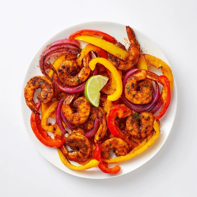 Roasted shrimp and vegetables in these Easy Sheet Pan Shrimp Fajitas offer a quick, flavorful Tex-Mex dinner idea.