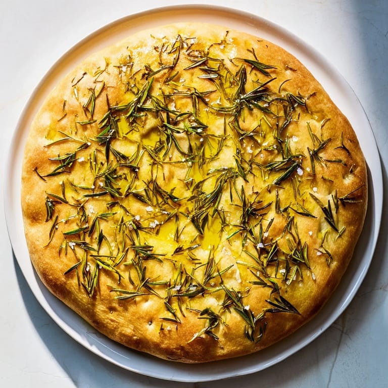 Freshly baked Simple Homemade Focaccia, boasting crispy edges and fragrant rosemary topping that's so delicious.