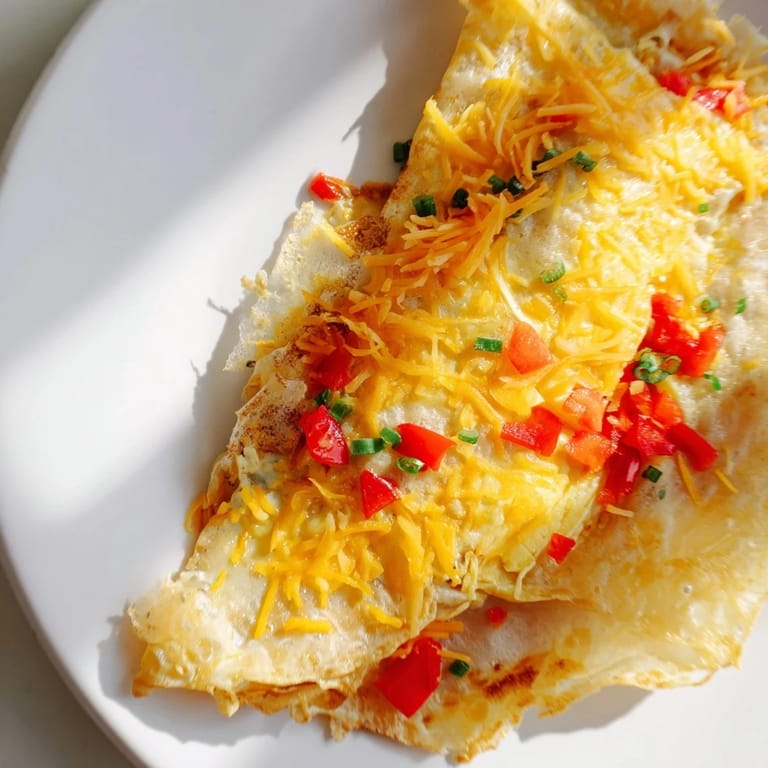 Melted cheese spills from this Rice Paper Egg Cheese Wrap; a delightful and satisfying morning meal.