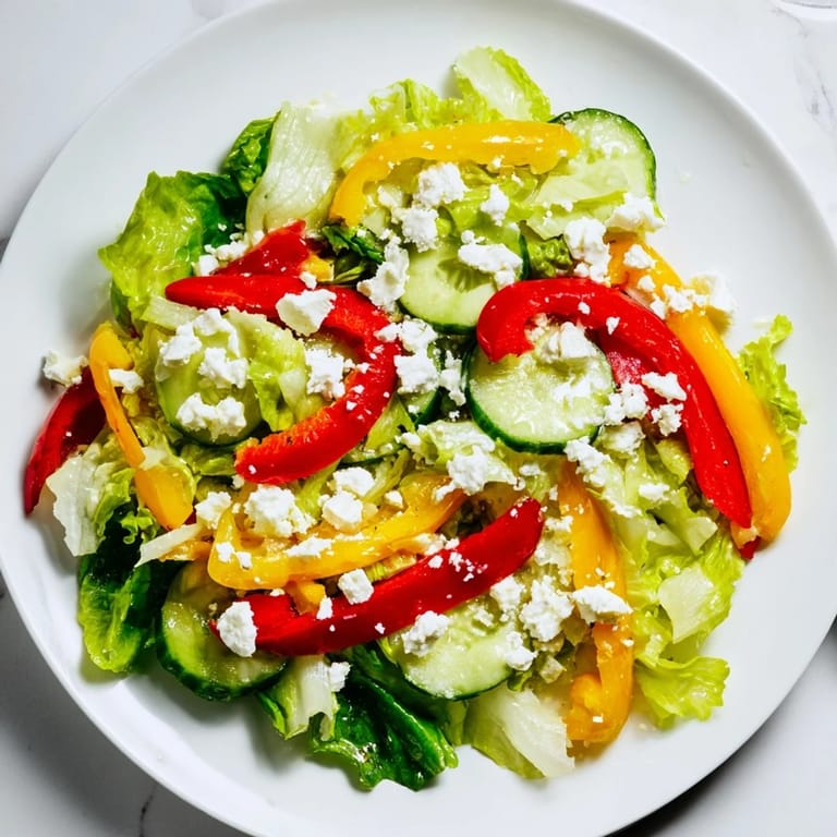Crisp romaine and crunchy cucumber in a flavorful Bella Hadid Salad, perfect for lunch.
