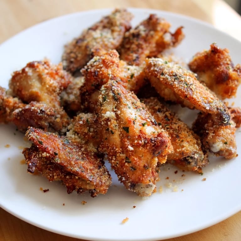 Savory and flavorful Baked Parmesan Chicken Wings, fresh from the oven, a perfect appetizer.