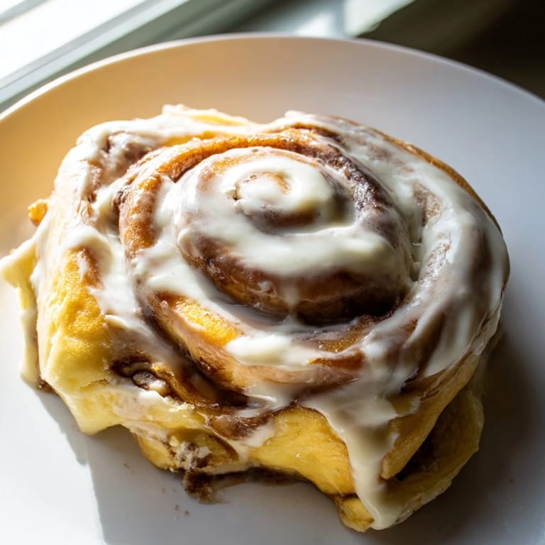 Homemade Pillow Soft Cinnamon Rolls on a plate, perfect for an indulgent brunch treat.