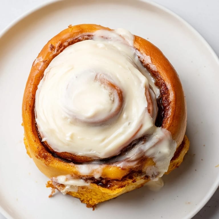 Homemade Pumpkin Cinnamon Rolls with pumpkin-infused dough and cinnamon sugar filling, drizzled with rich cream cheese glaze.