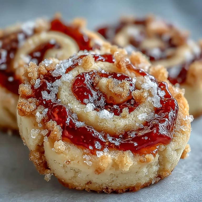 Freshly baked Raspberry Swirl Shortbread Cookies served on a plate for afternoon tea with jam.