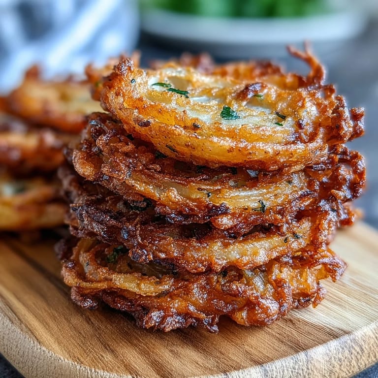 Crispy air fryer onion fritters, perfectly spiced and golden brown, a healthy twist on classic Indian street food.  