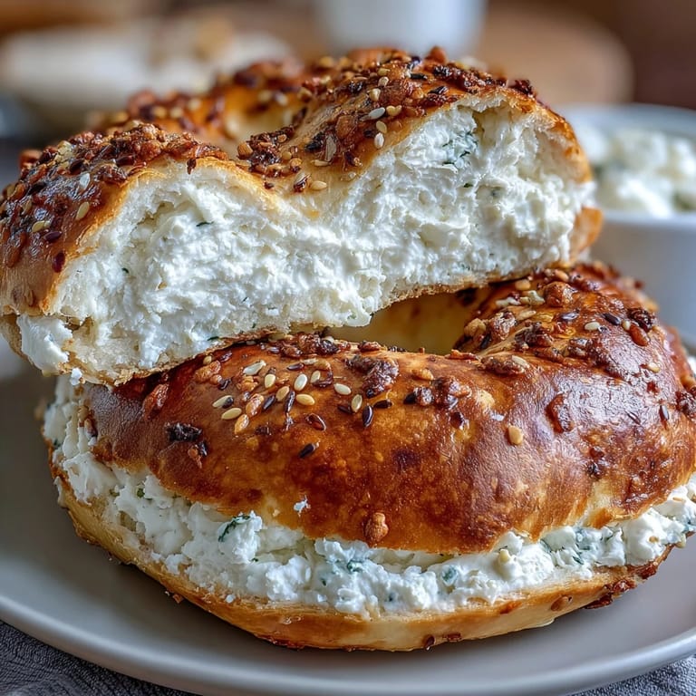 Soft, chewy bagels made with Greek yogurt, sprinkled with everything seasoning for a savory breakfast treat.