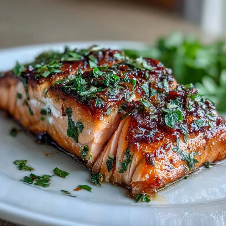 Flaky salmon fillets and tender vegetables roasted together on one pan, creating a wholesome, easy meal with fresh Mediterranean flavors.  