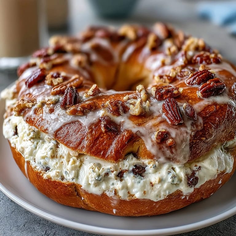 Chewy homemade bagels infused with cinnamon and raisins, finished with a tangy vanilla yogurt drizzle.