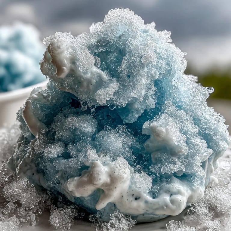 Three-ingredient TikTok Cloud Slushie with a soft, slushie-like consistency, ready to enjoy with a straw or spoon.