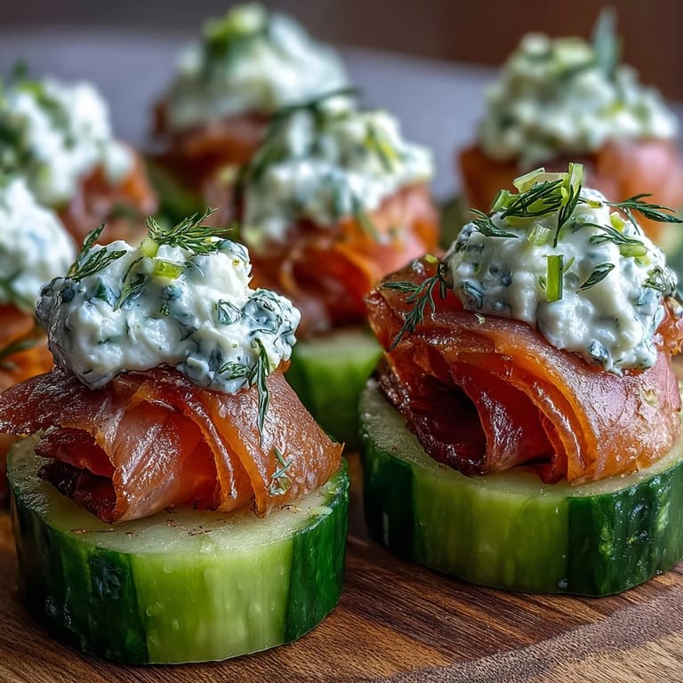Elegant smoked salmon cucumber bites, a vibrant appetizer perfect for entertaining.