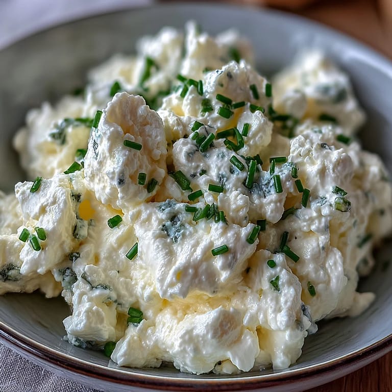 Golden scrambled eggs mixed with cottage cheese, offering a rich and savory high-protein brunch option.