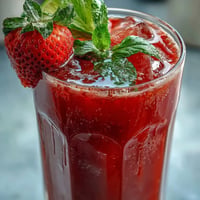 Vibrant Strawberry Agua Fresca ready to quench your thirst on a warm afternoon.
